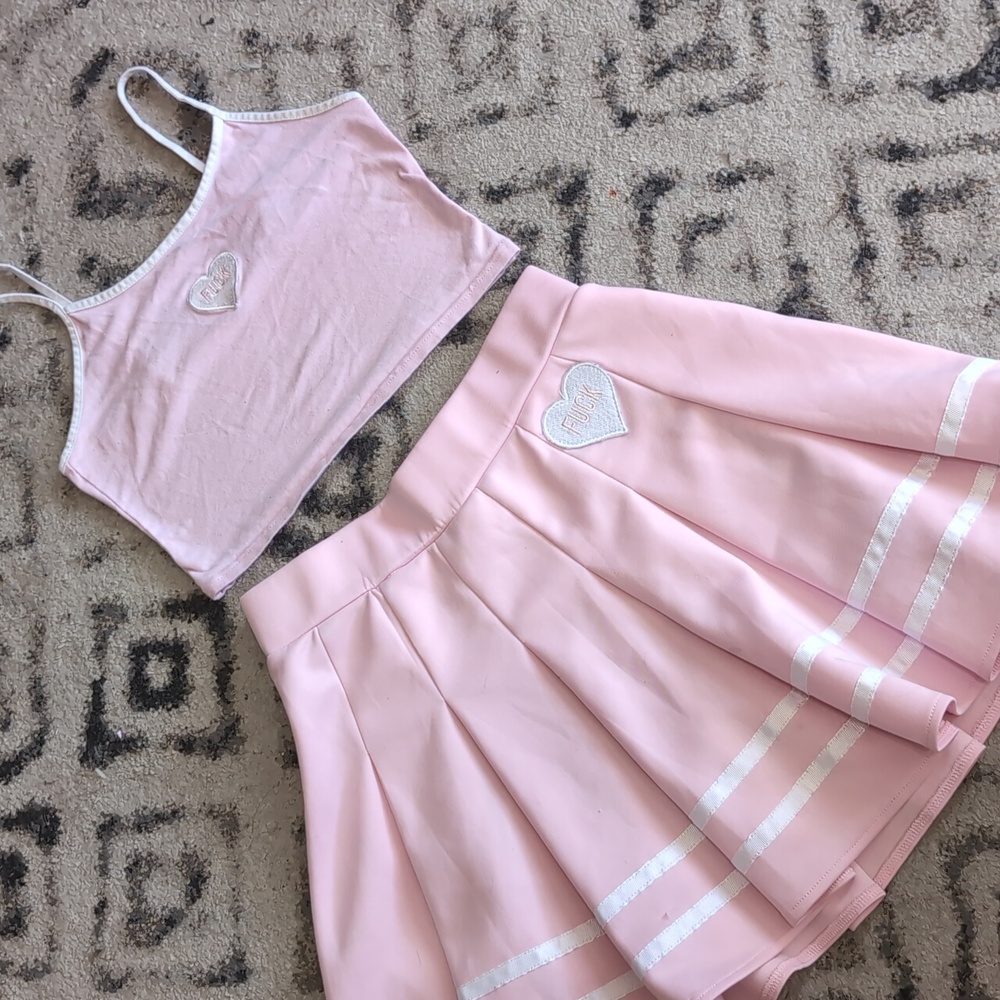 Spencer's "F" Word Skirt Set with Heart Accent
